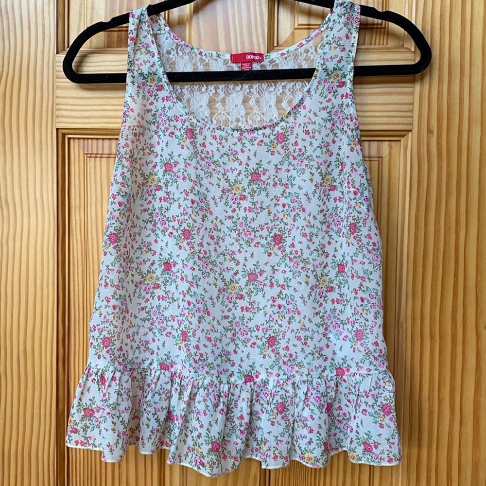Bongo Floral Mesh Tank Top 💗🤍